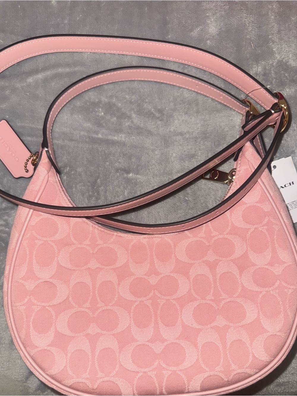Coach Pink Emily Denim Bag - Picture 2 of 5